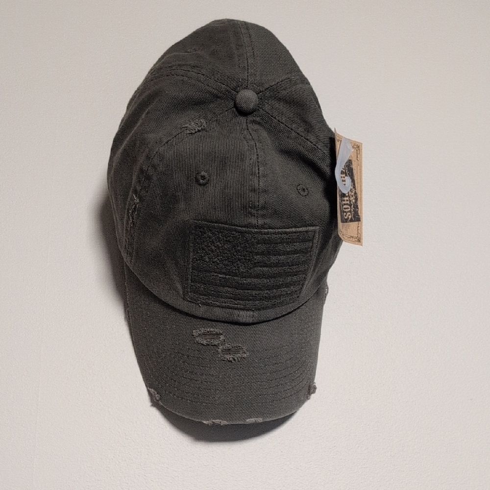 Distressed Baseball Cap Khaki Green